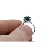 Ring Vintage style Emerald Sterling silver 925 vrc157s
